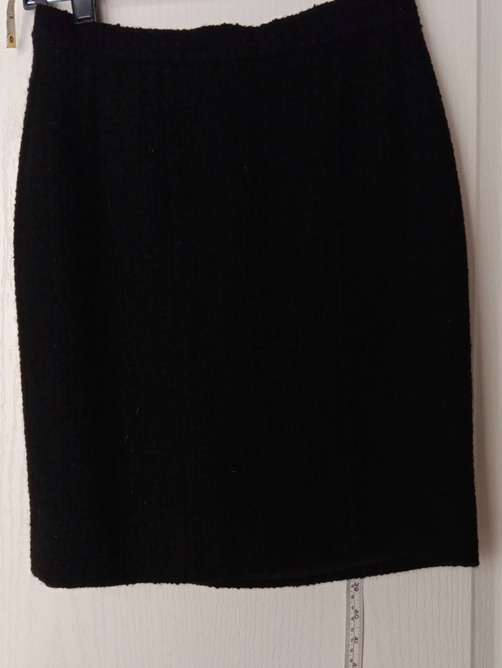 CHANEL Black Tweed Pencil Skirt